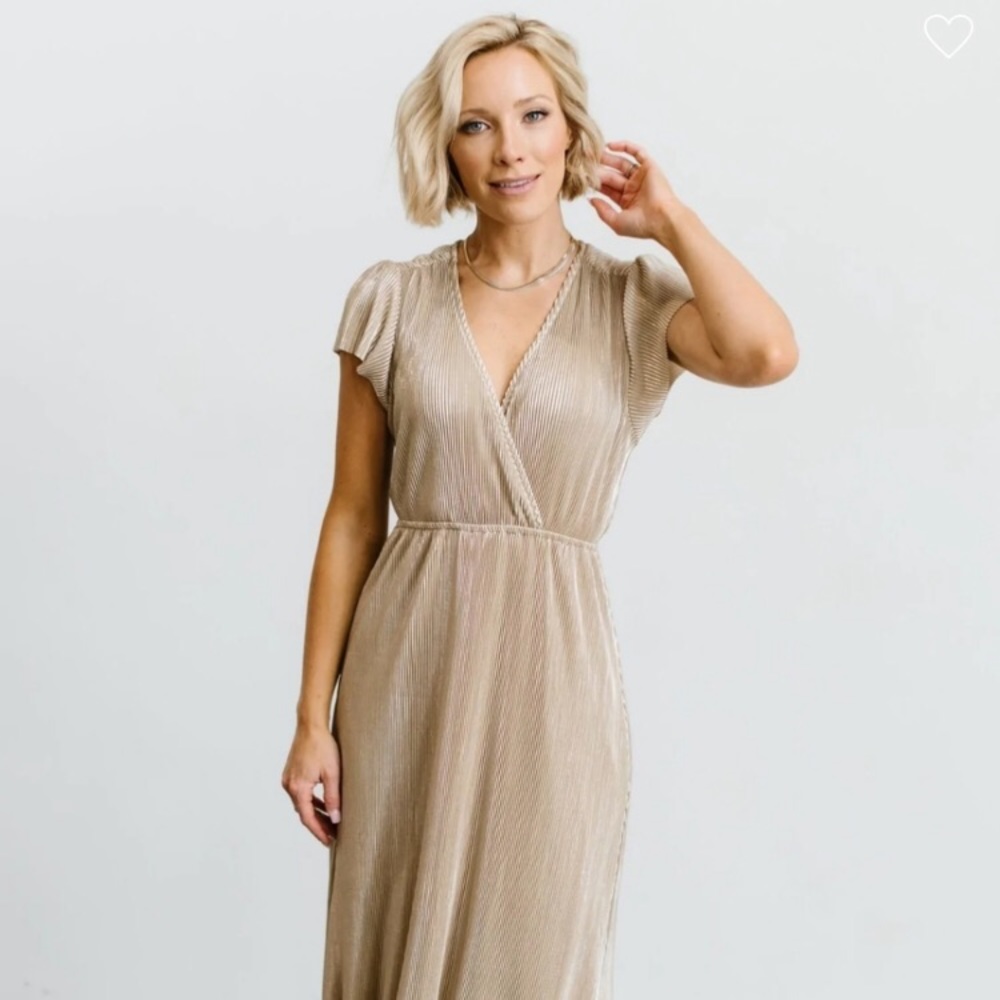 Baltic Born Athena Gold Pleated Maxi